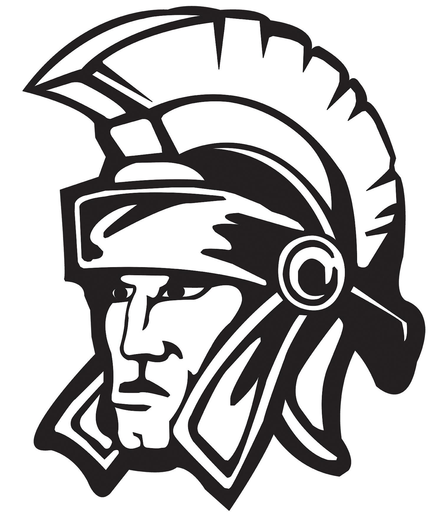 Trinidad State Trojan Athletic logo in black and white image